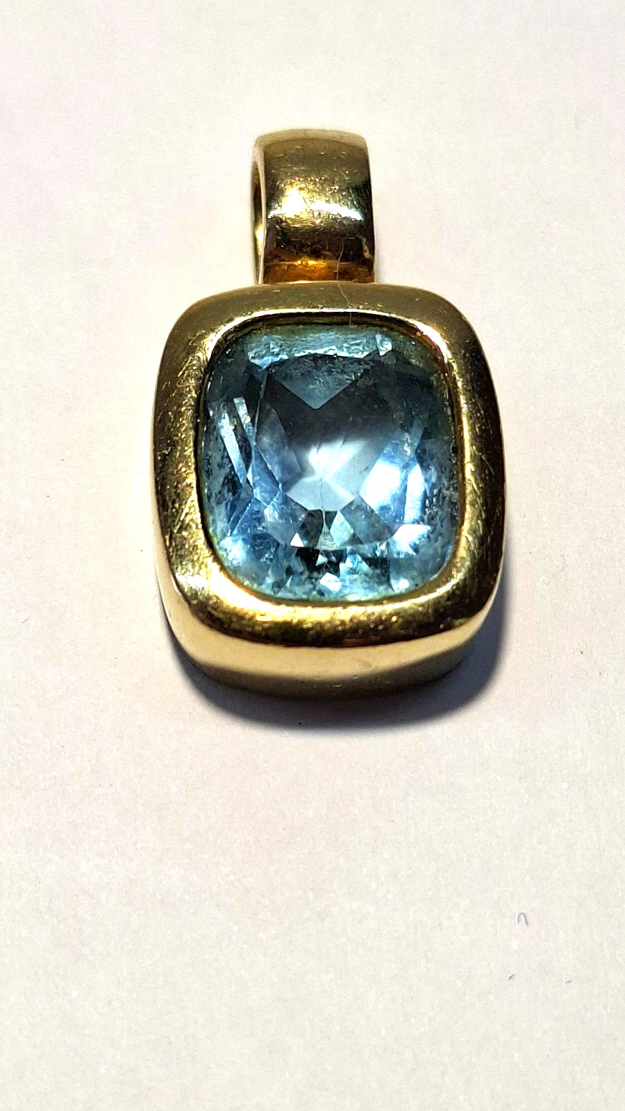JEWELLERY PENDANT 333 YELLOW GOLD PENDANT WITH BLUE TOPAZ? 6 size