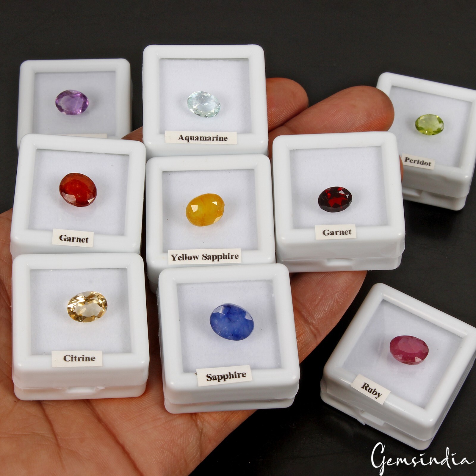 9 Pcs Estate Genuine Semi Precious Loose Oval Cut Jewelry Multi Gemstones Lot