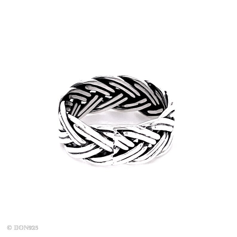 Woven Ring, Braided Ring 925 Sterling Silver Wide Band& Handmade Ring All Size