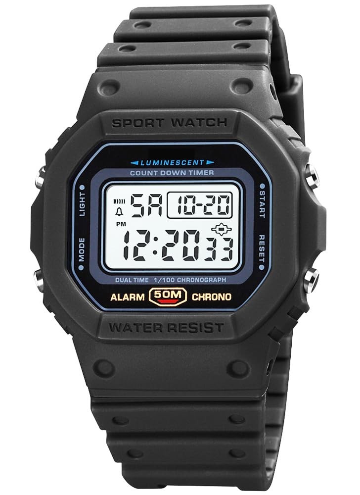 PASOY Fashion Watches for Men and Women Unisex Summer Digital Backlight Casua…