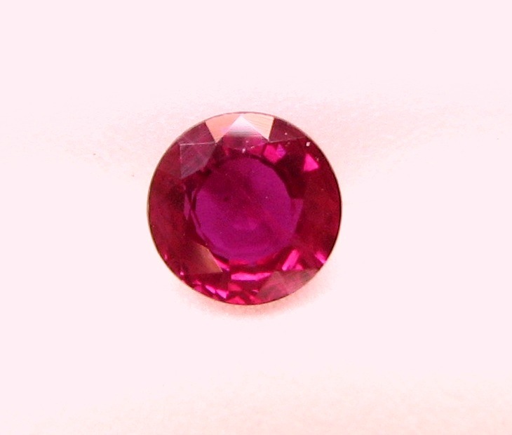 Natural Mined Loose Gem 1 Piece Round Deep Red Ruby 0.53 Carat 4.9×2.4 MM- WxD