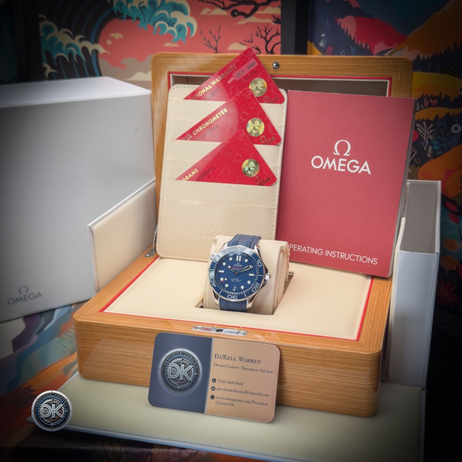 Omega Seamaster Diver 300M Blue Wave 210.32.42.20.03.001 FULL SET