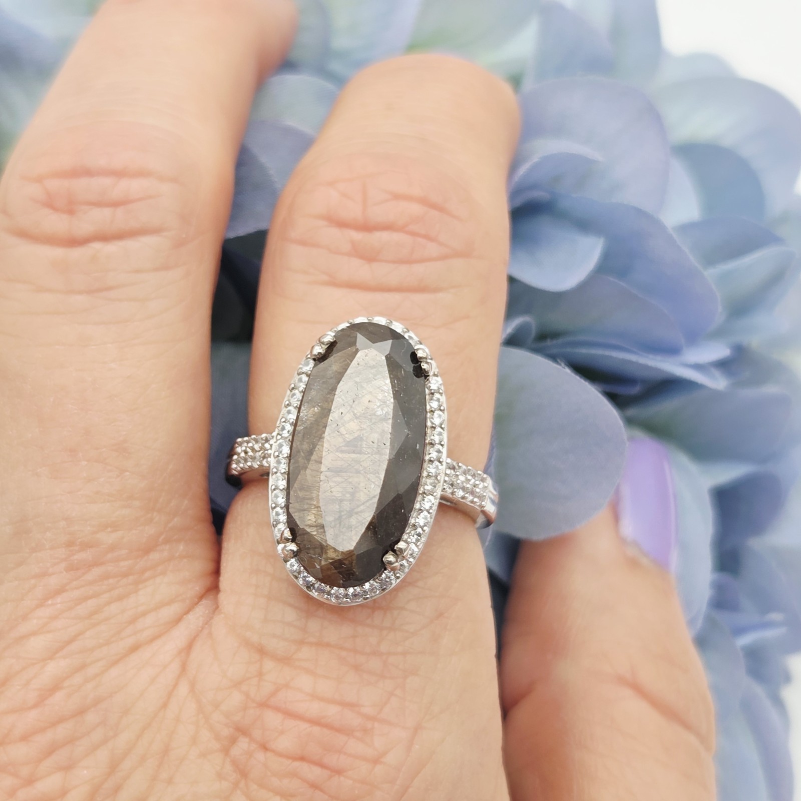 Chuck Clemency GEM TREASURES Sable Sapphire Ring LARGE Designer Evine ShopHQ 925