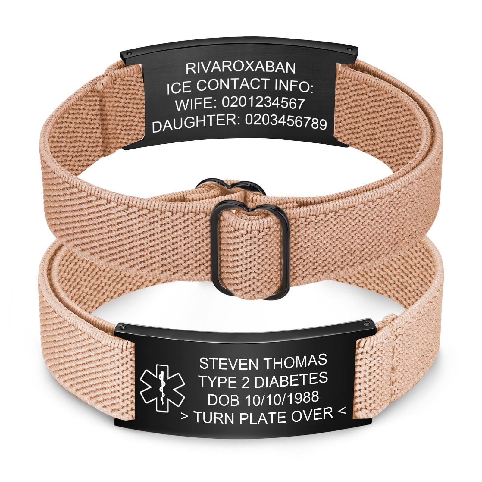 Free Engraving Personalized Medical Alert Bracelet Stainless Steel Wristband