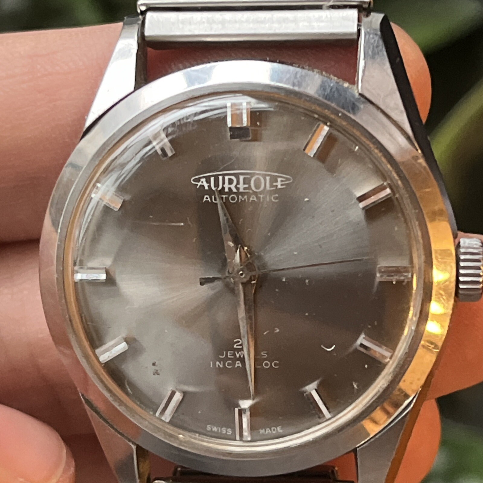 Rare Mirror Aureole 25 Jewel Automatic Incabloc All Stainless Men’s watch