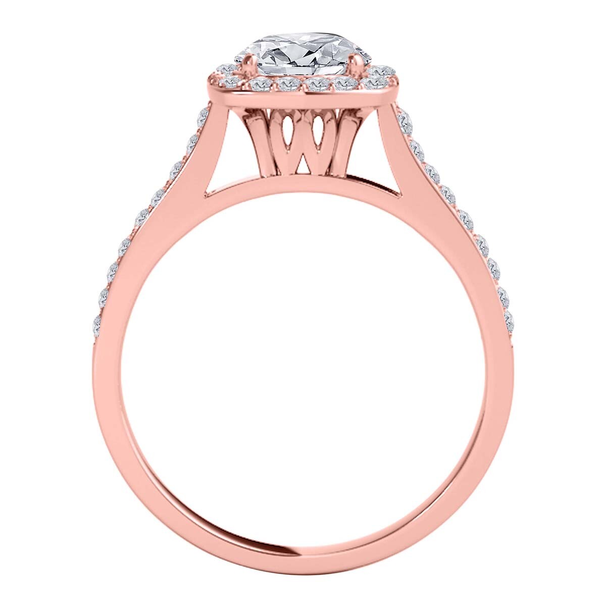 Diamond Halo-Engagement Ring 0.50 Carats 14k Yellow Rose White Gold Jewelry Gift