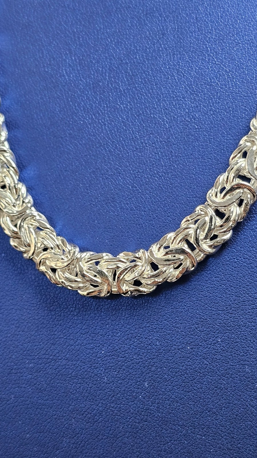 22″ 9mm BS Sterling Silver Flat Byzantine Chain w SpringRing Lock 48.7g *NOW!*