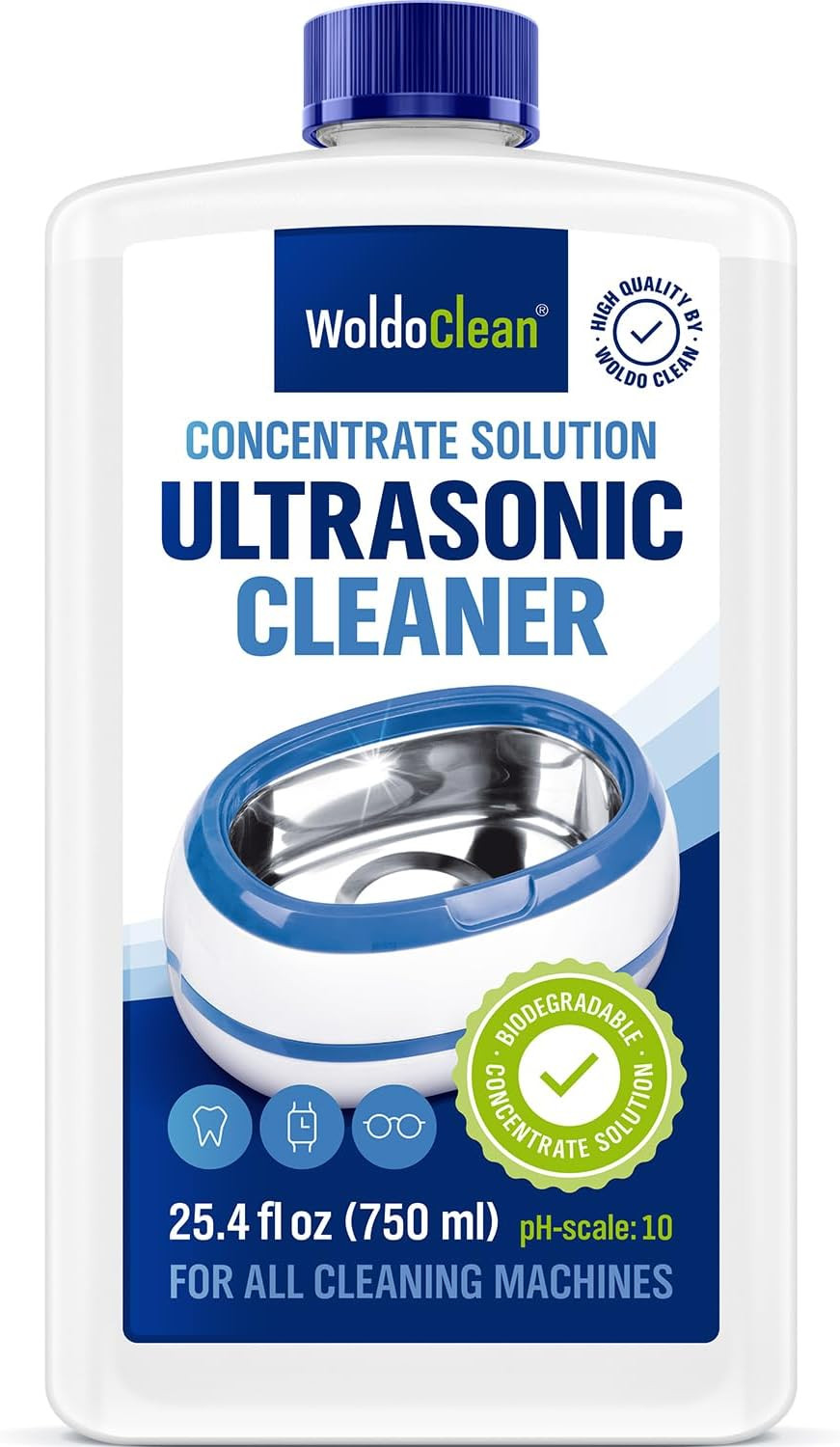 WoldoClean Ultrasonic Cleaner Solution for Jewelry 25.4 Fl Oz – 140 Concentra