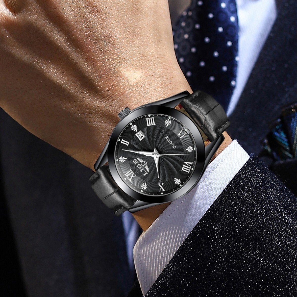 Men Watch Business Quartz Date Luminous Waterproof Classic Man Daily Wristwatch