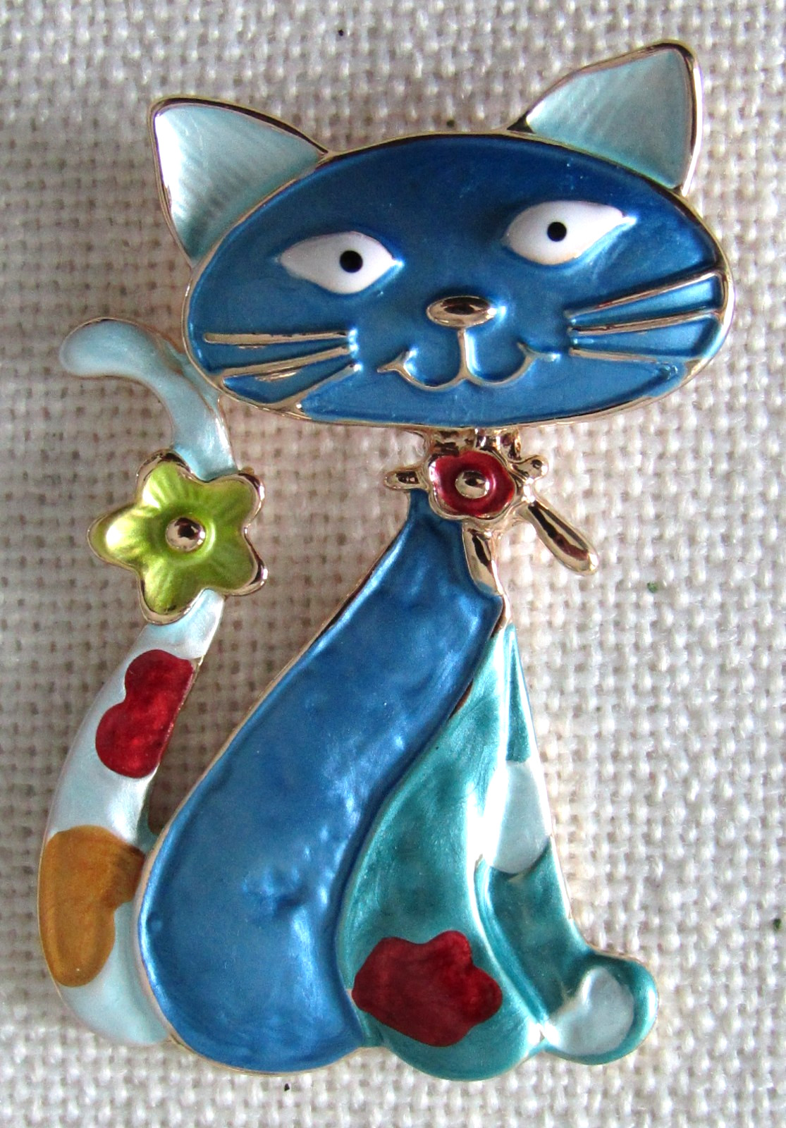 Cat Pin Brooch, Enamel over Metal Mixed Assortment **YOU CHOOSE COLOR**