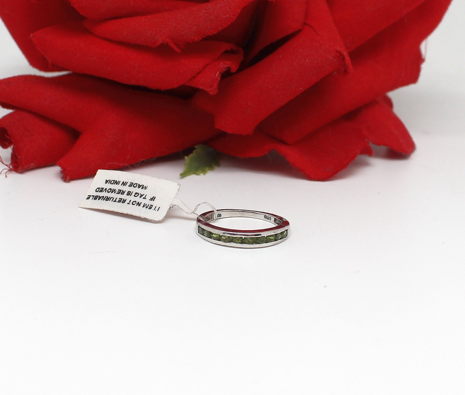 Sterling Silver Chuck Clemency Emerald NWT Size 6 Ring 1.95g CAT RESCUE