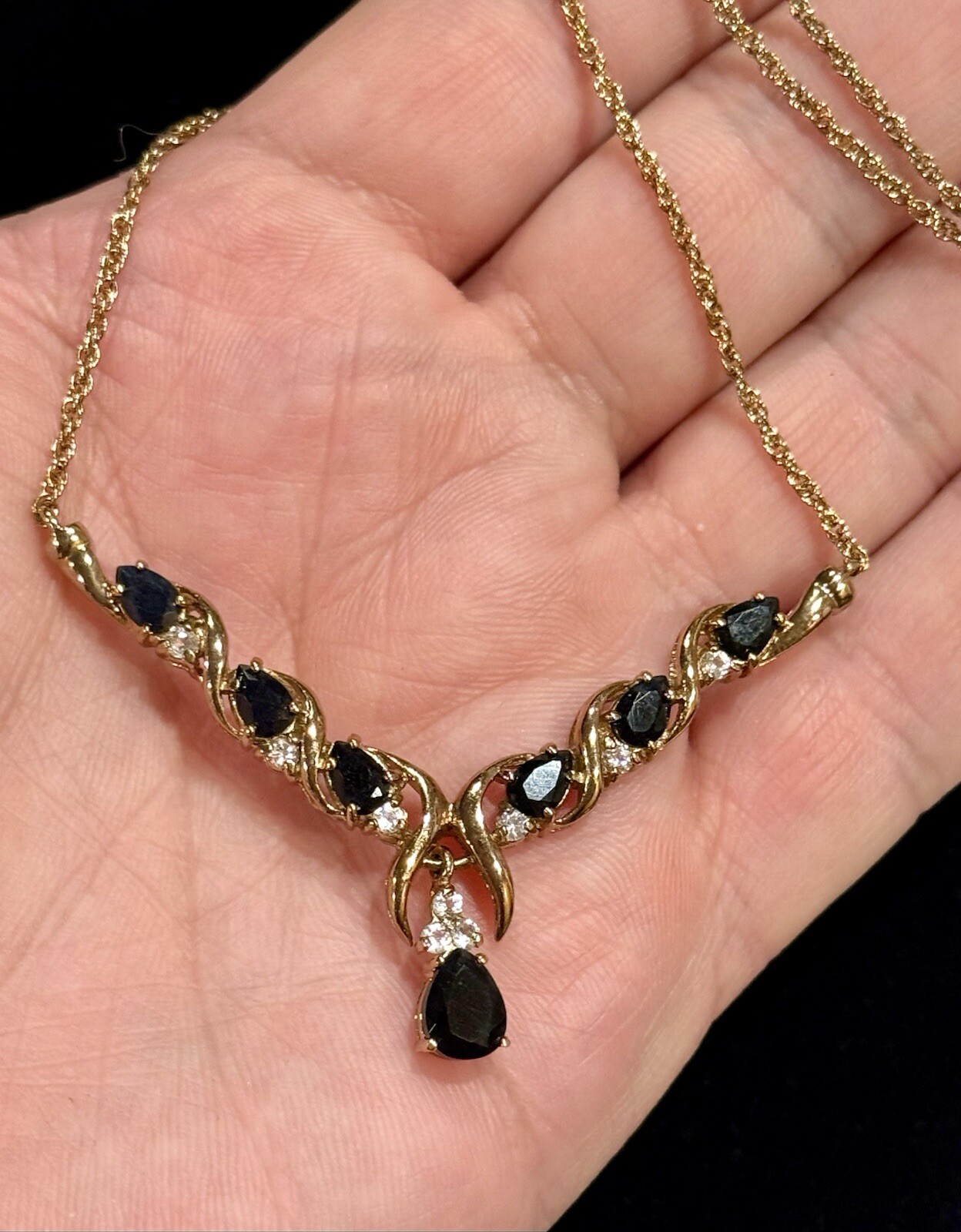 Women’s 7.69 CTW Sapphire & Diamond Fine Necklace MRSP$1,600