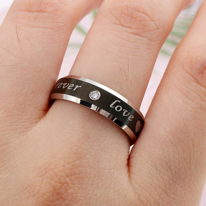 316L US Couple Ring Men/Women Forever Love Stainless Steel Wedding Engagement