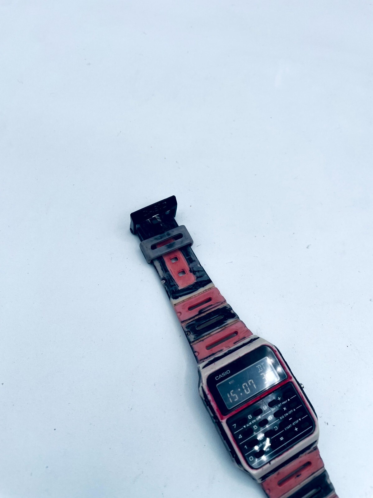 Casio CA-53W 8-Digit Calculator Watch Men’s Red & Black Straps Digital Display