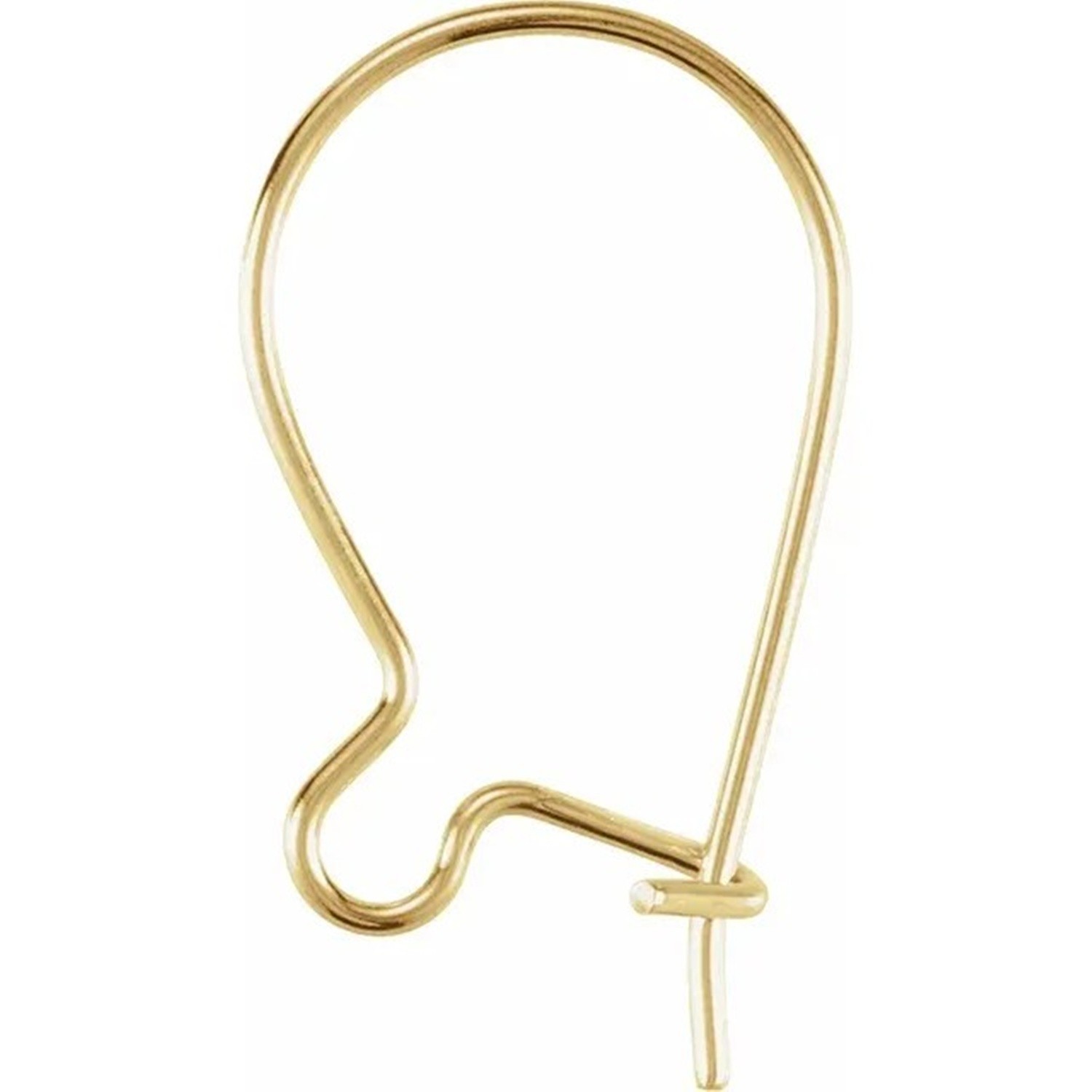 Solid 14K Gold Kidney Ear Wire Quality Earring Tops 3 Sizes Available Set of 2