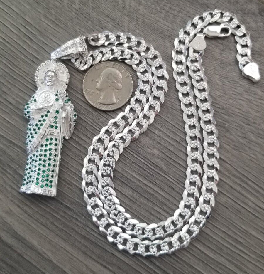 cadena y san judas plata 925 mx / sterling silver St jude & chain.