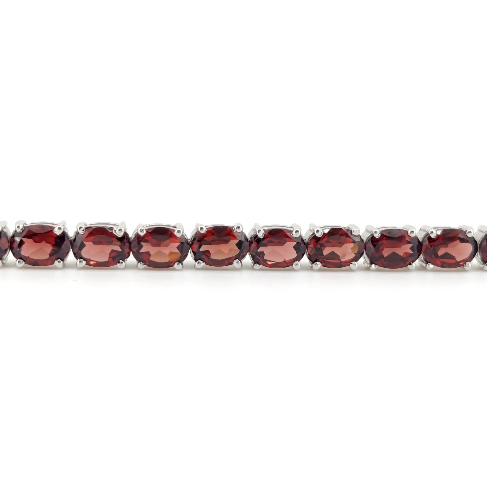 Oval Red Garnet Tennis Bracelet 925 Sterling Silver January Birthstone Jewelry
