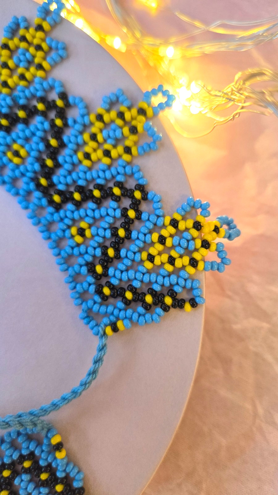 Traditional Ukrainian necklace beaded , Silyanka, Handmade choker spring motive