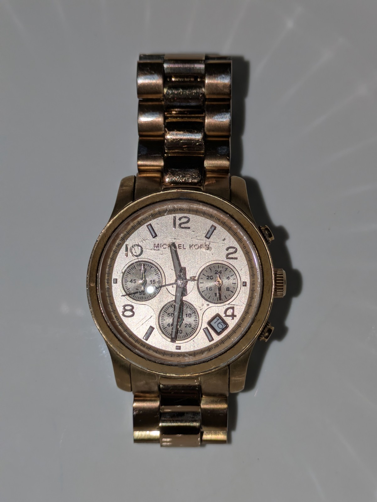 Michael Kors MK5128 Rose Gold Tone Stainless Steel 38mm Watch Untested As Is