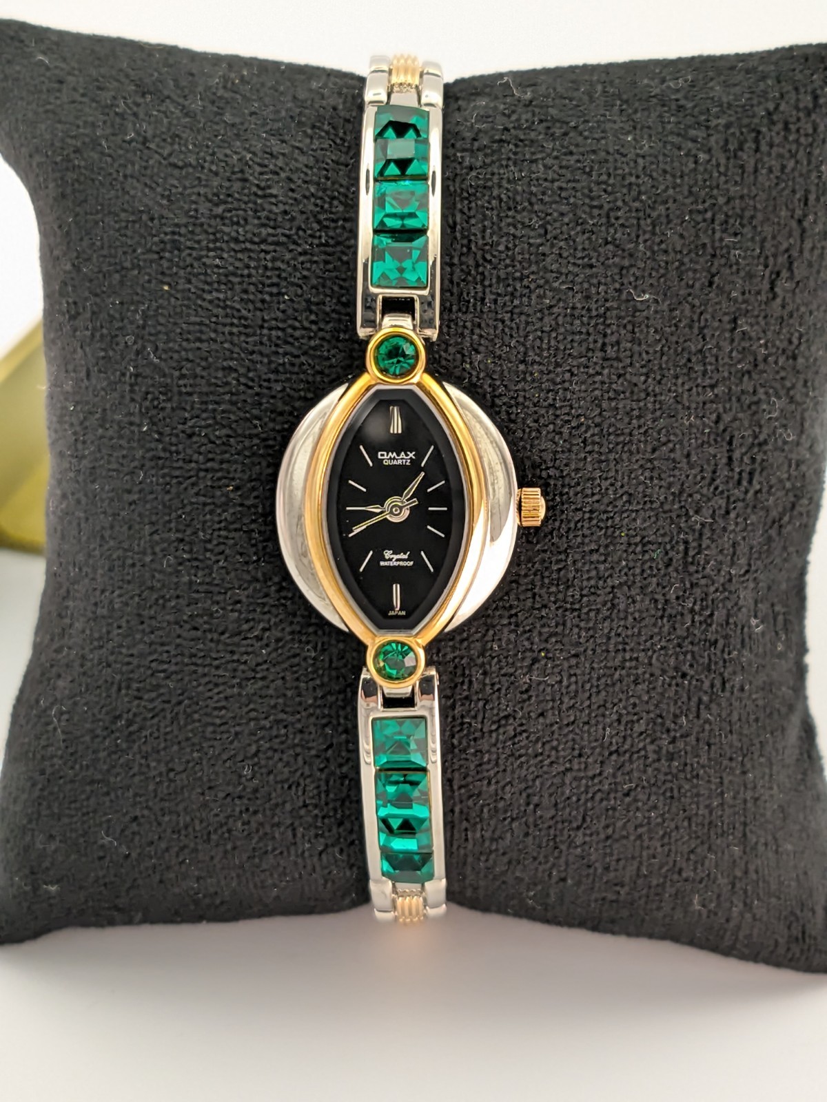 Ladies Watch Omax Japan Two Tone Crystal Dress Formal 7″
