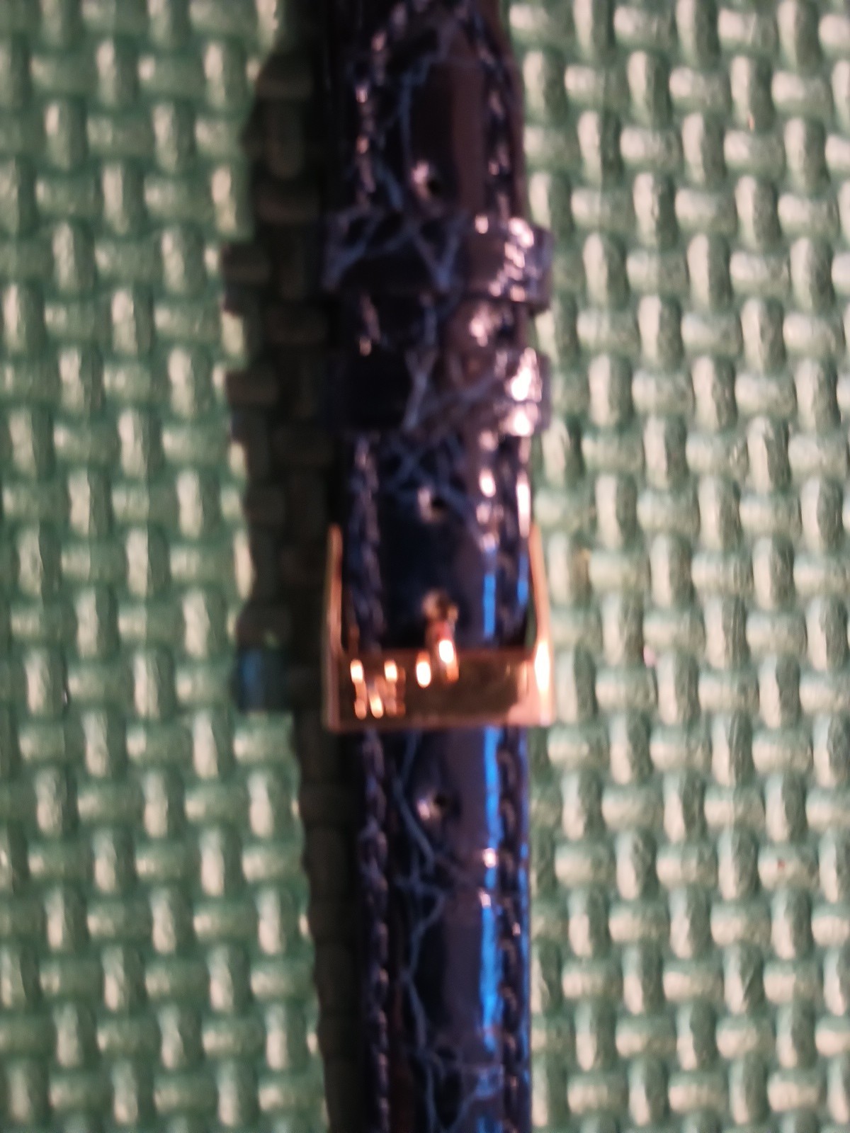 Dark Blue Sahara Genuine Crocodile Watch Strap Made In Italy Gold Buckle 12mm