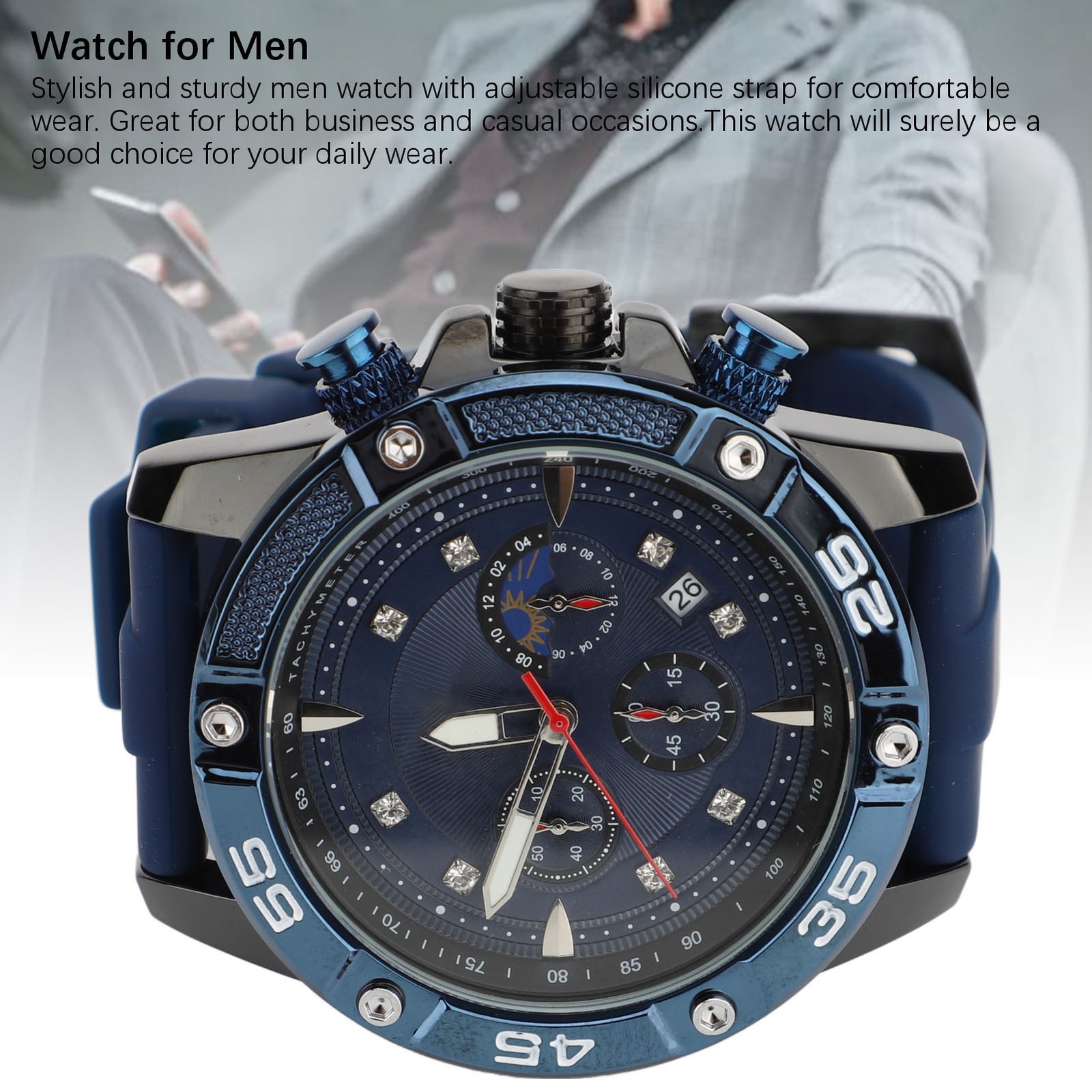 Casual Men Wristwatch Date Multifunctional Quartz Watch For Casual