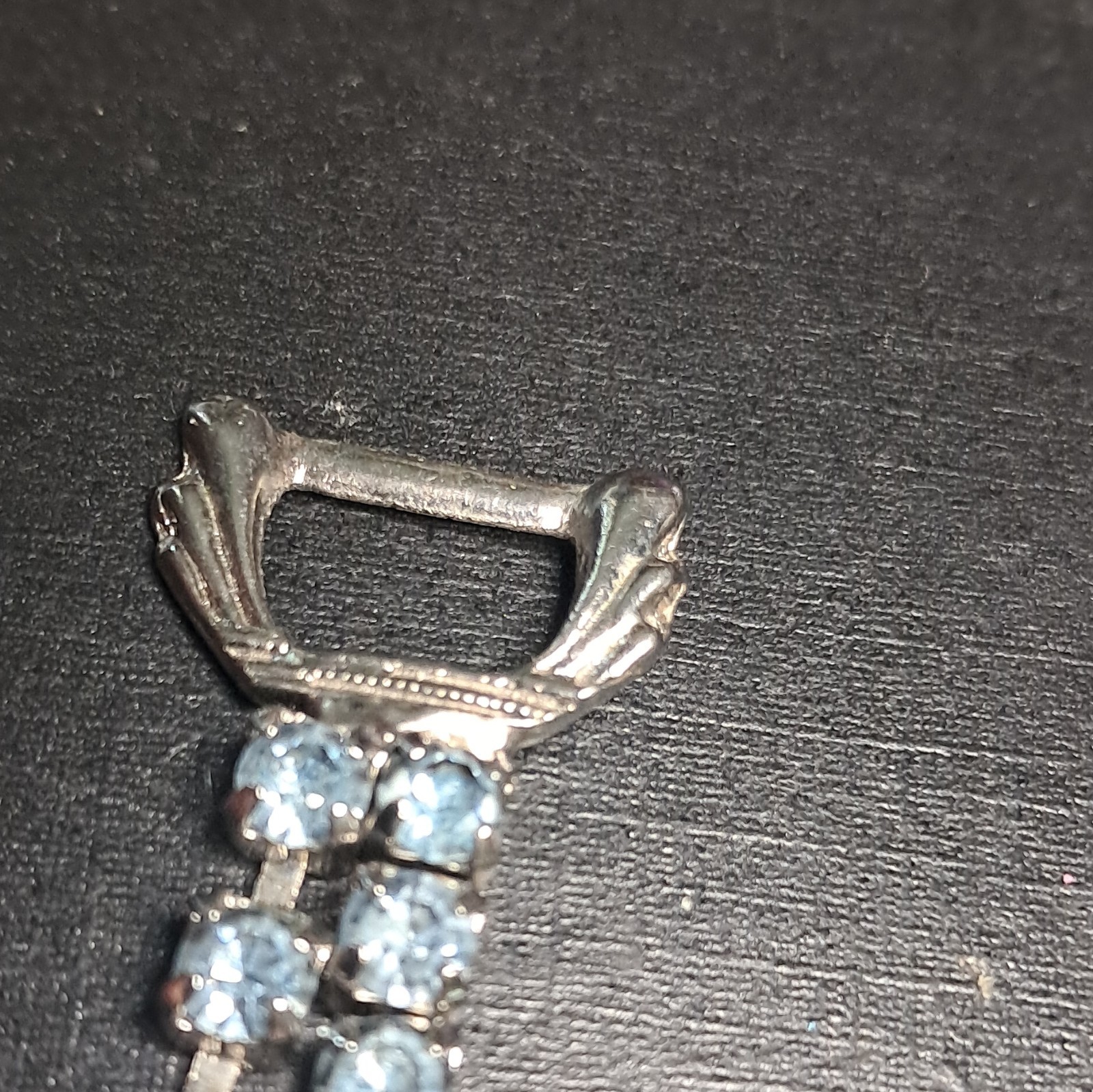 Vtg 1950’s Juliana Style Blue Rhinestone Bracelet Large Center Stone PAT PEND