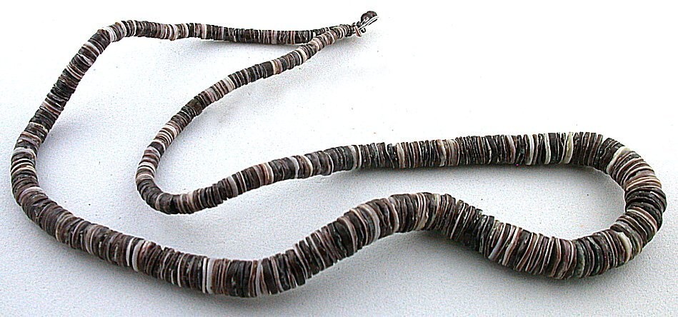 3mm To 7mm Graduated Brown Tan White Shell Heishi 15 Inch Bead Strand HBS13