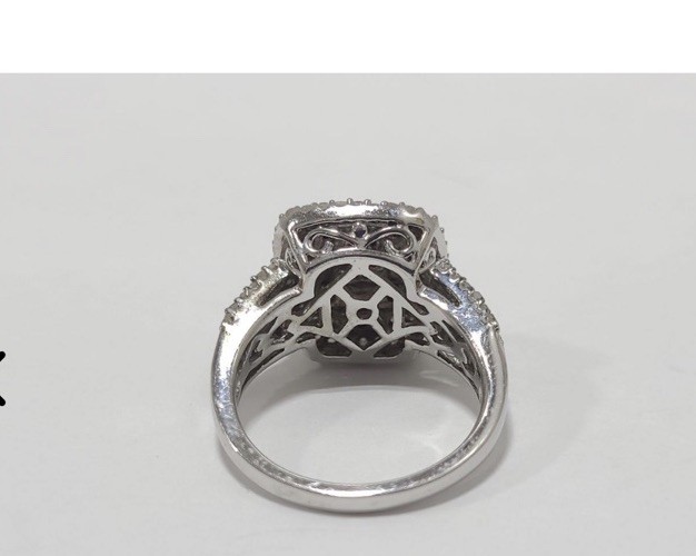 Natural Diamonds And 925 Silver Ring Size 7