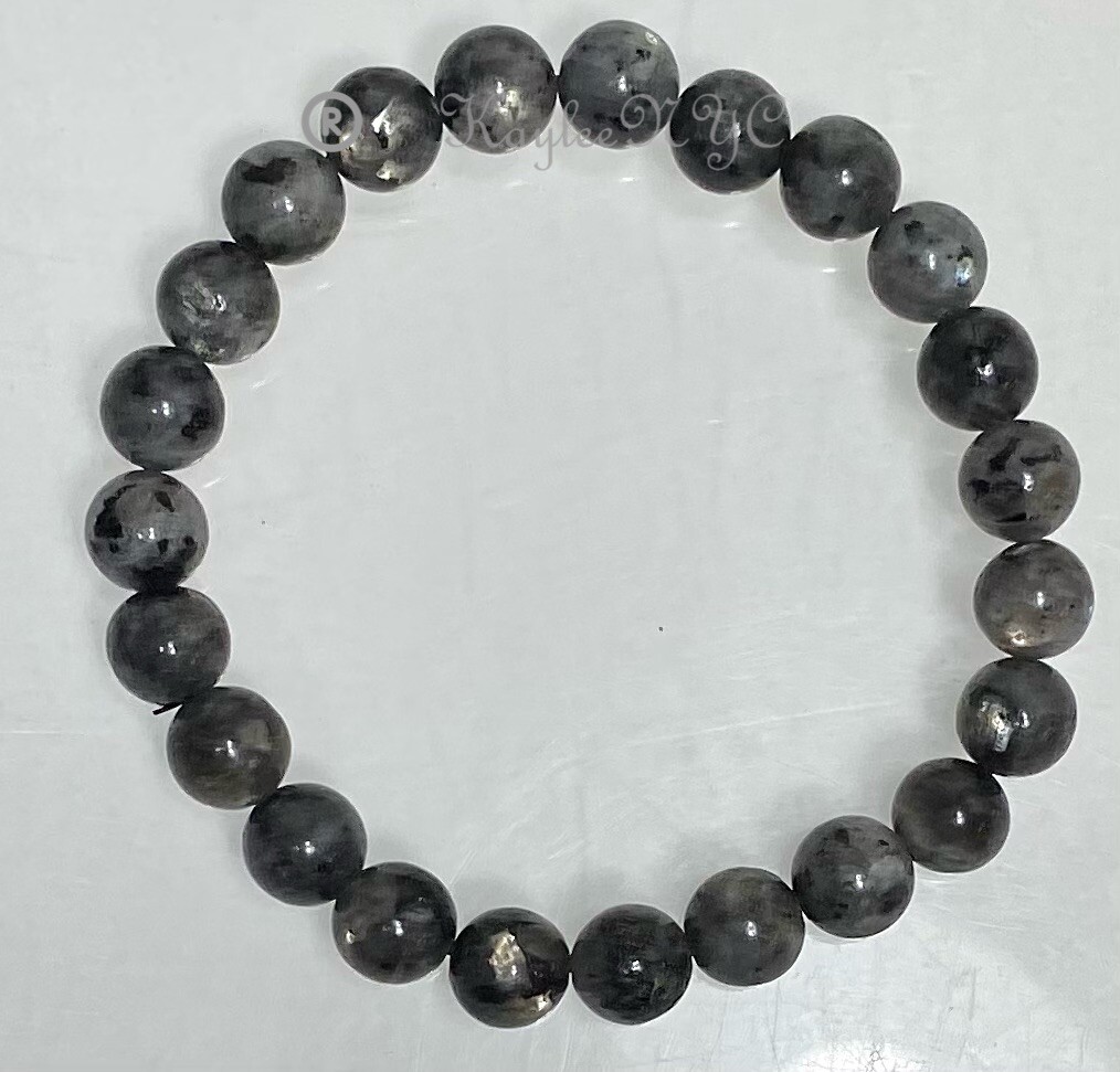 Wholesale Lot 6 Pcs Natural Larvikite 8mm 7.5” Healing Crystal Stretch Bracelet