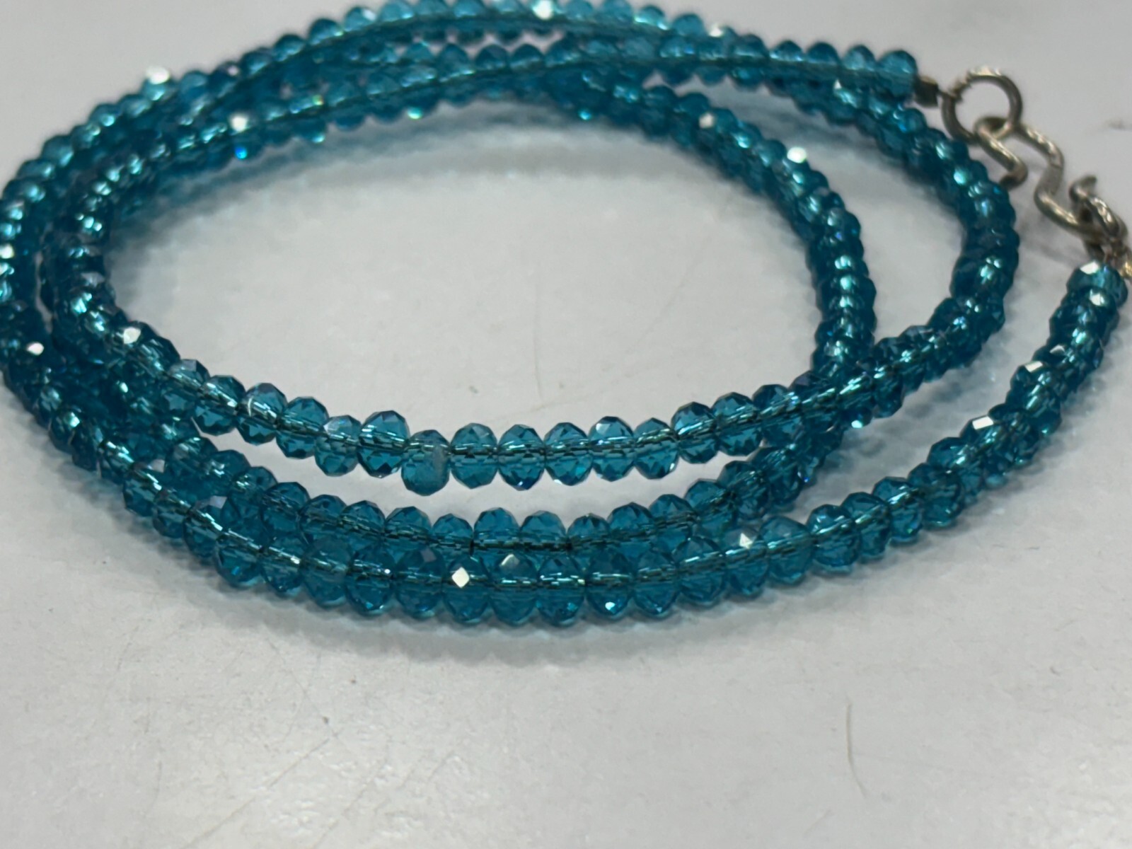 London Blue Quartz Roundelle Faceted Loose Beads 18″inch 1 Necklace