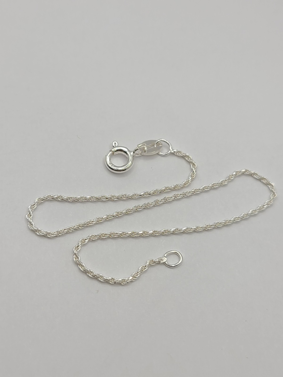 Rishi Alexander 925 Sterling Silver Diamond Cut 1mm Rope Chain 7″