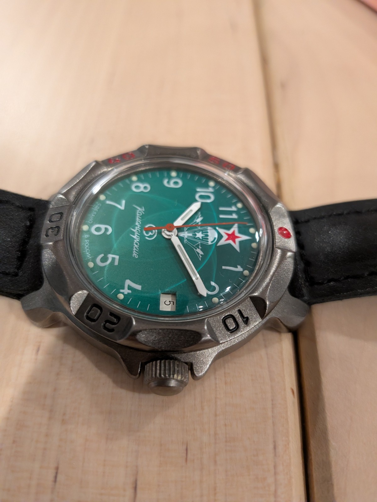 Vostok Komandirskie Paratrooper Dial Manual Watch Russian Military USA Seller