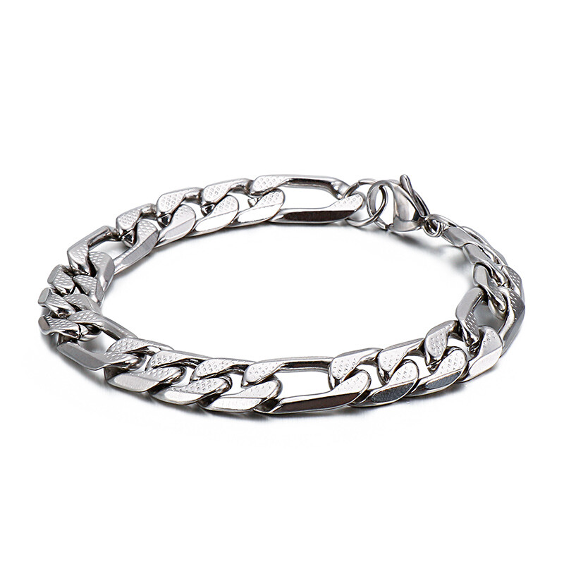 5pcs Lot stianless steel Embossed figaro Chain NK Chain bracelet Men 7mm 8mm 9mm