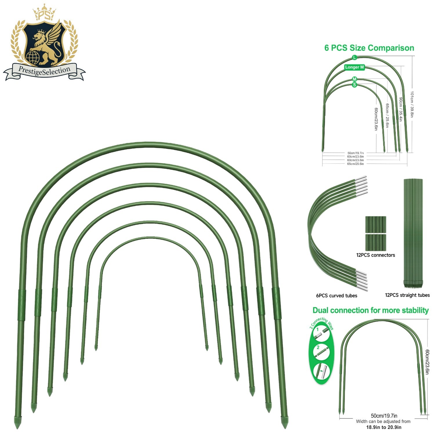 Space-Saving 6Pcs Greenhouse Hoops – Perfect for Indoor & Outdoor Gardening