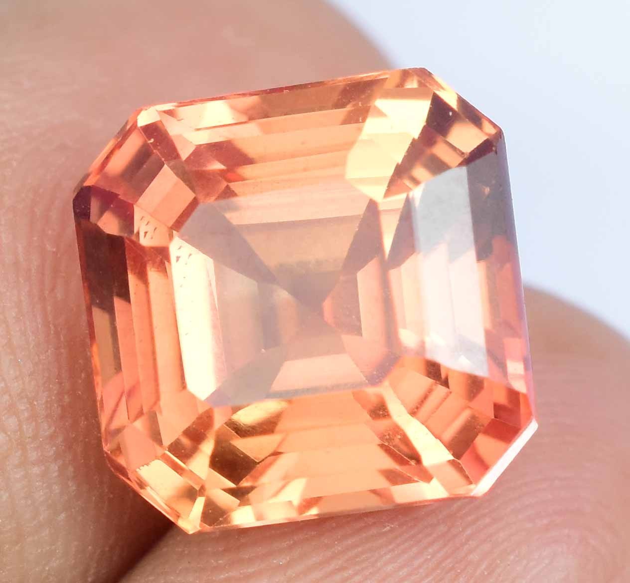 Natural imperial Topaz 10.45 Ct Asscher Stunning Flawless AGL Certified Gemstone