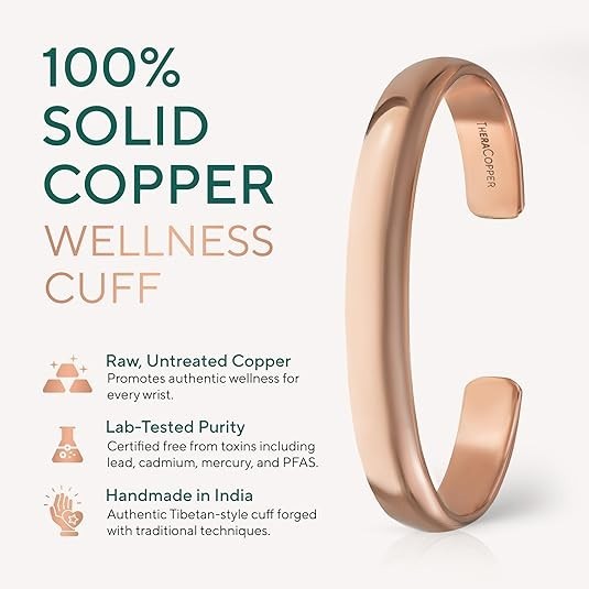 Copper Bracelet for Men & Women — 100% Pure Copper Bracelets — Raw, Solid & Unco