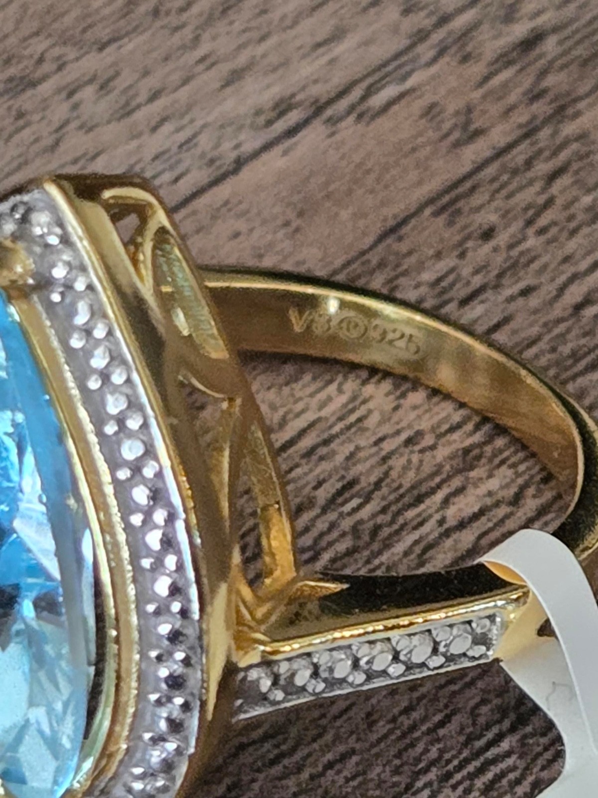 V3 18K Gold over Sterling Sky Blue Topaz Solitaire Ring – Sz 5