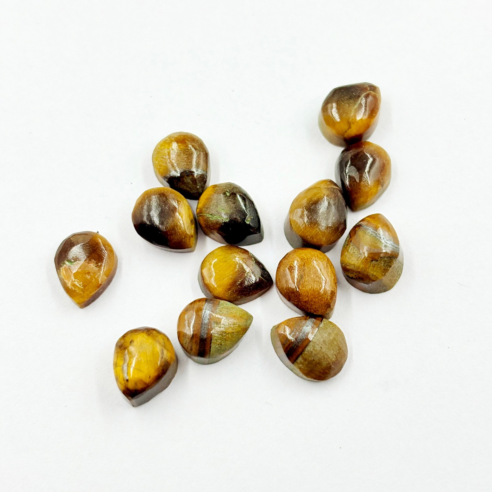20 Pieces Natural Tiger’s Eye Polished Loose Gemstone -6x8mm-15x30mm Approx.