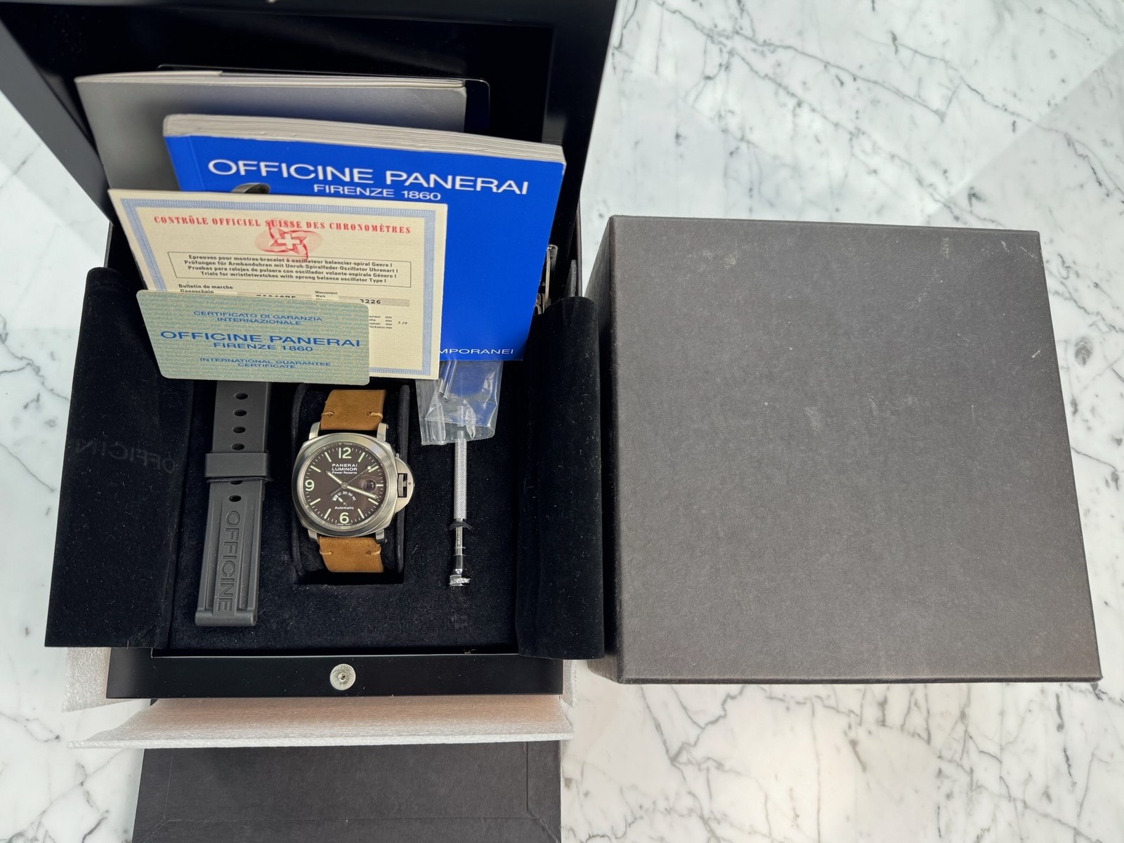 Panerai Luminor Power Reserve PAM57 Titanium Tobacco Dial 2000 (Full-Set)