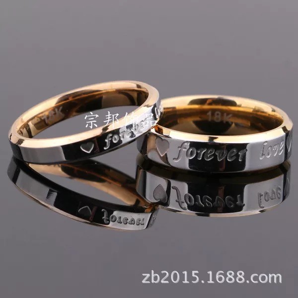316L US Couple Ring Men/Women Forever Love Stainless Steel Wedding Engagement