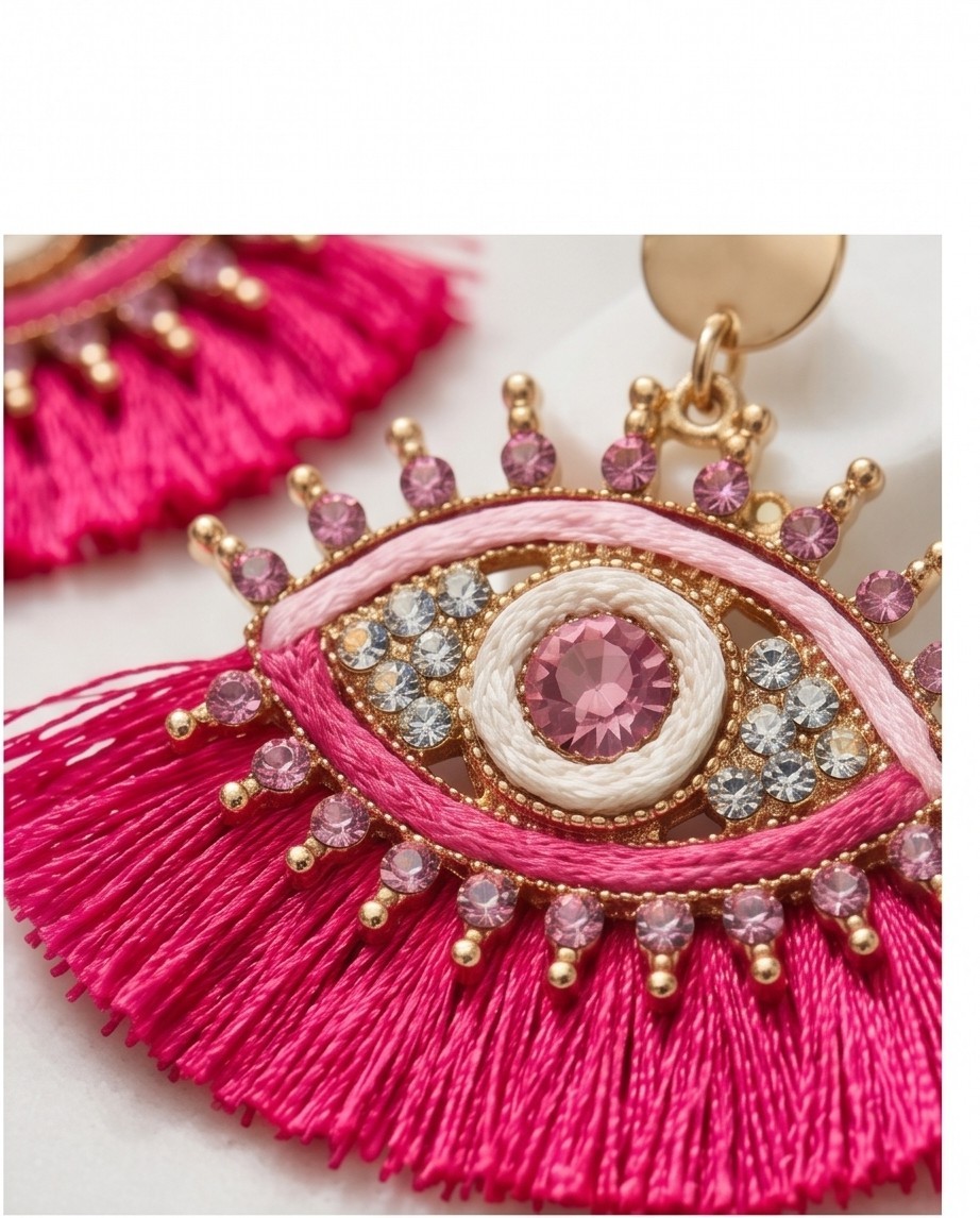 New Fashion Dangle Evil Eye Colorful Dangle Pierced Earrings