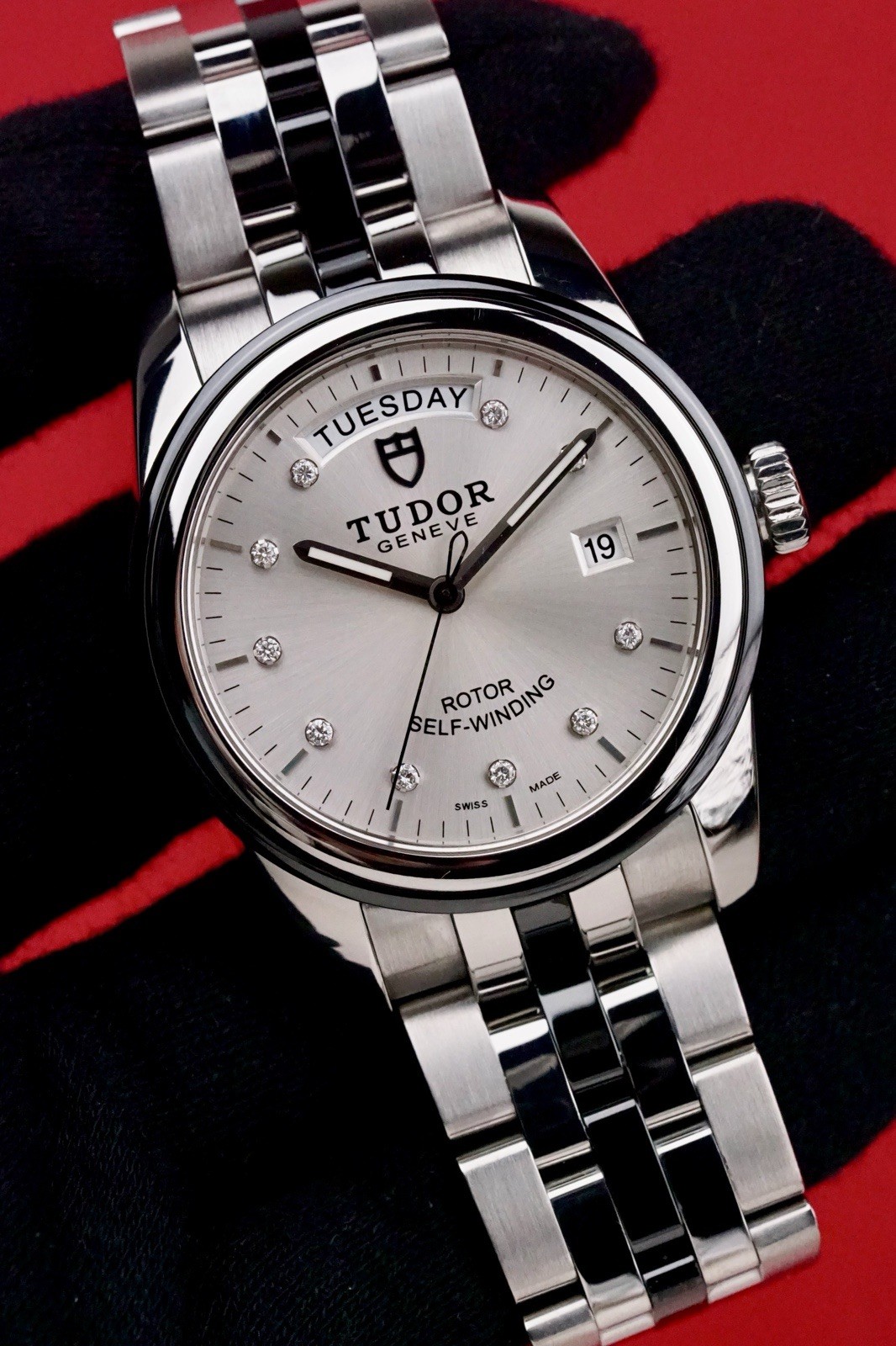 Tudor Glamour 39mm #56010 Ceramic Center Link Bracelet, Clean!