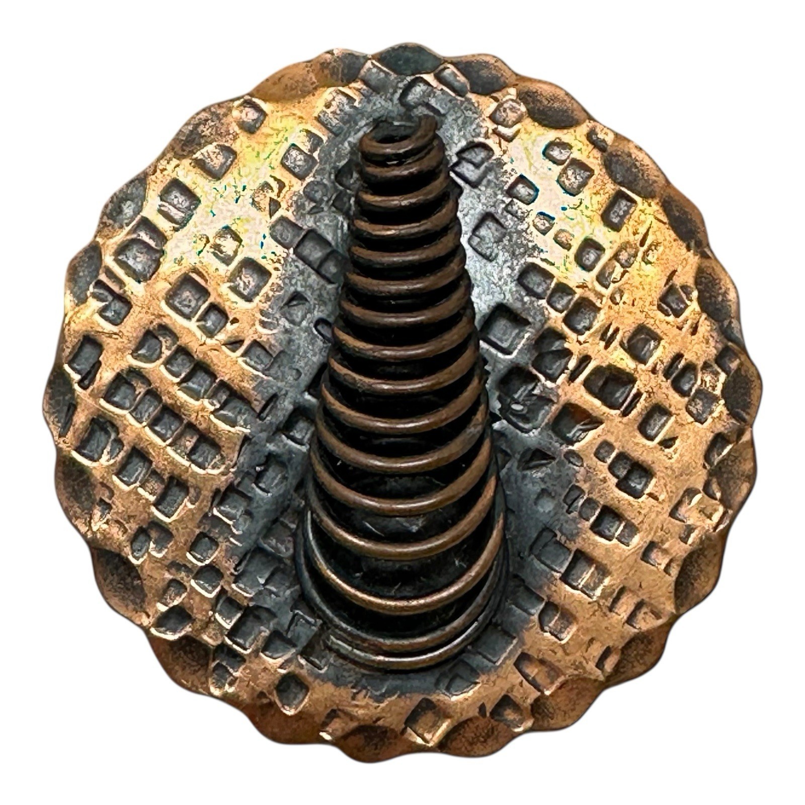 Vintage 1940s Brutalist Copper Brooch Spiral Coil Design Pedro Pujol Style 1.75″