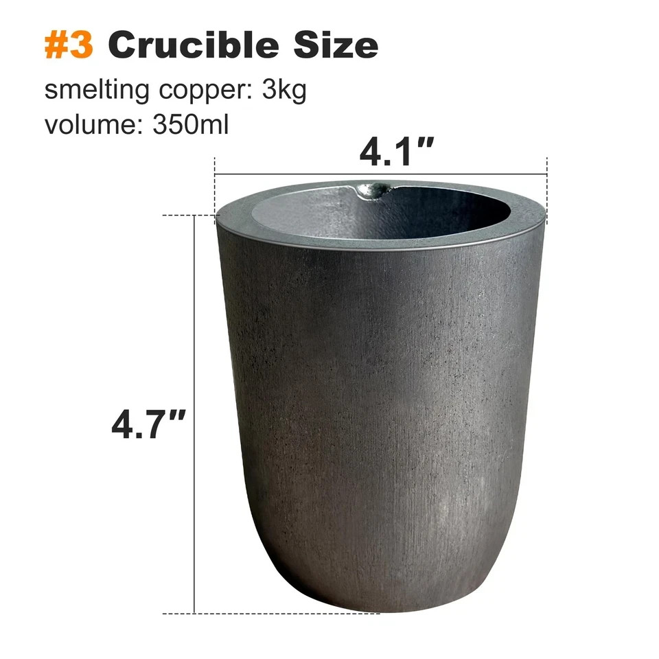Nelyrho #3-3kg Premium Graphite Crucible Silicon Carbide Clay Melting Casting