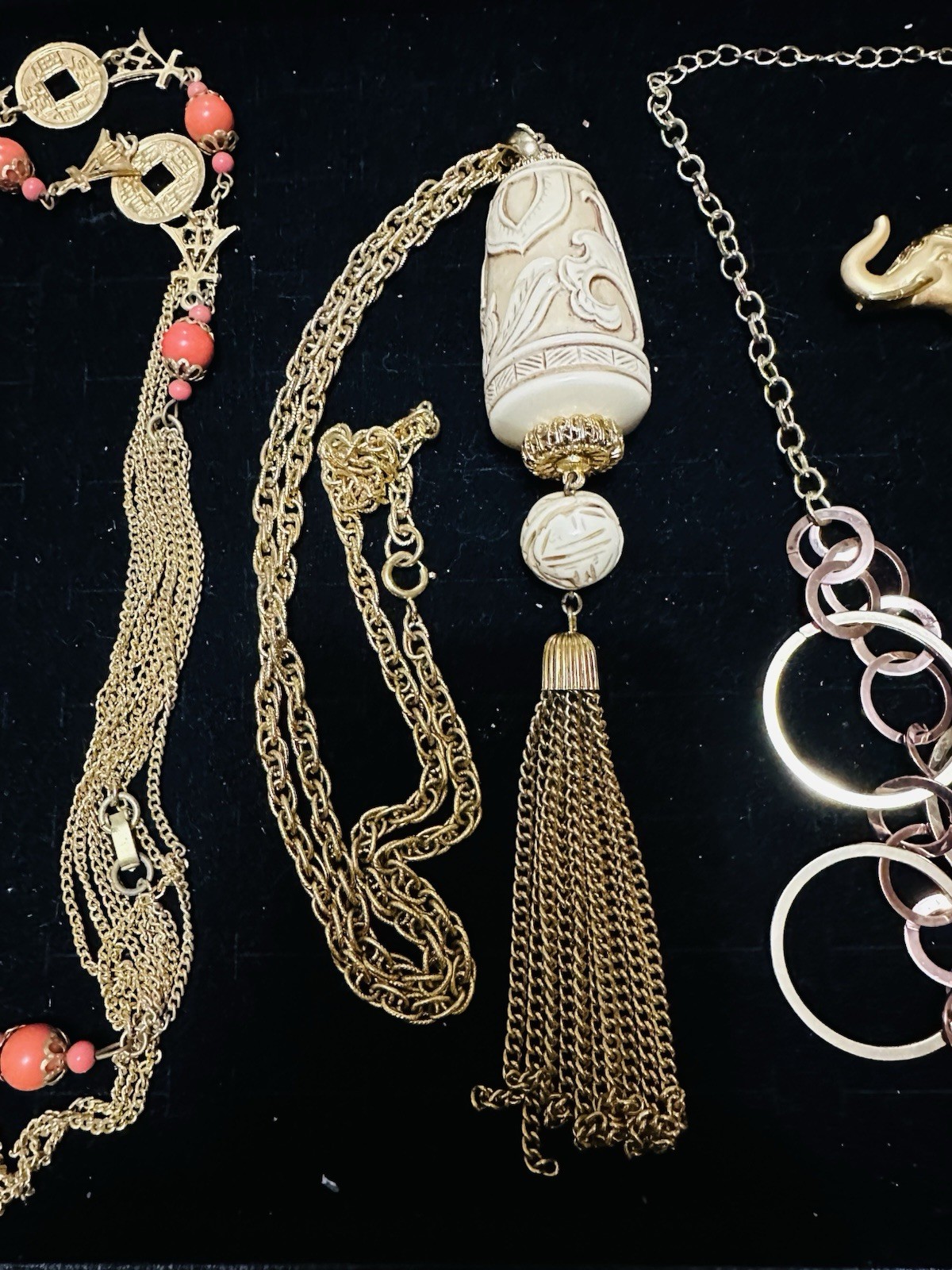Vintage Asia Elephant Lot Of 4 Costume Jewelry 2 Signed