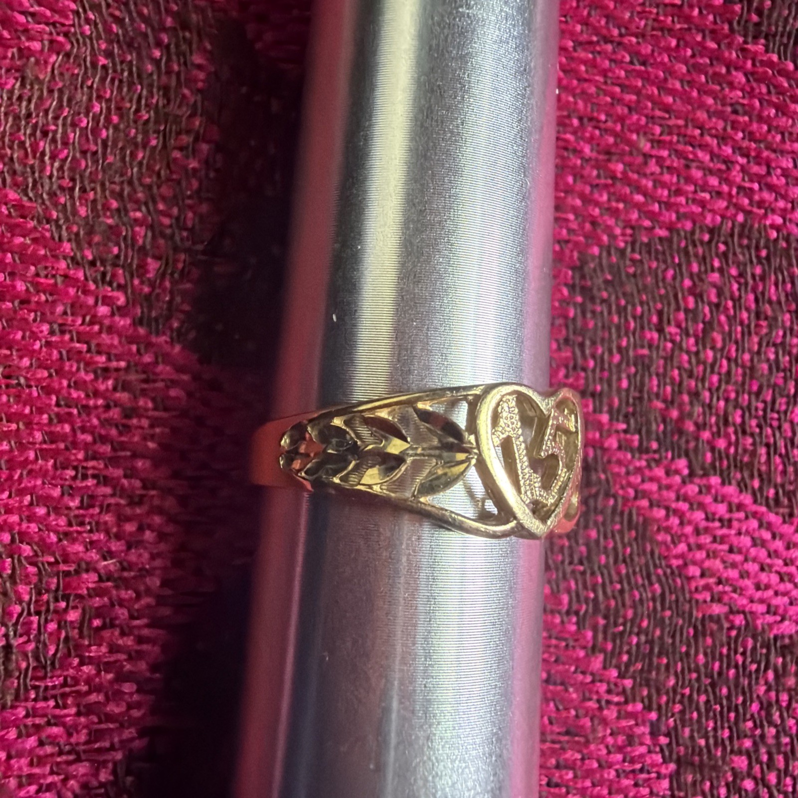 14k GOLD RING SWEET 15 YELLOW 2.4 GRAMS 7.25 INCHES