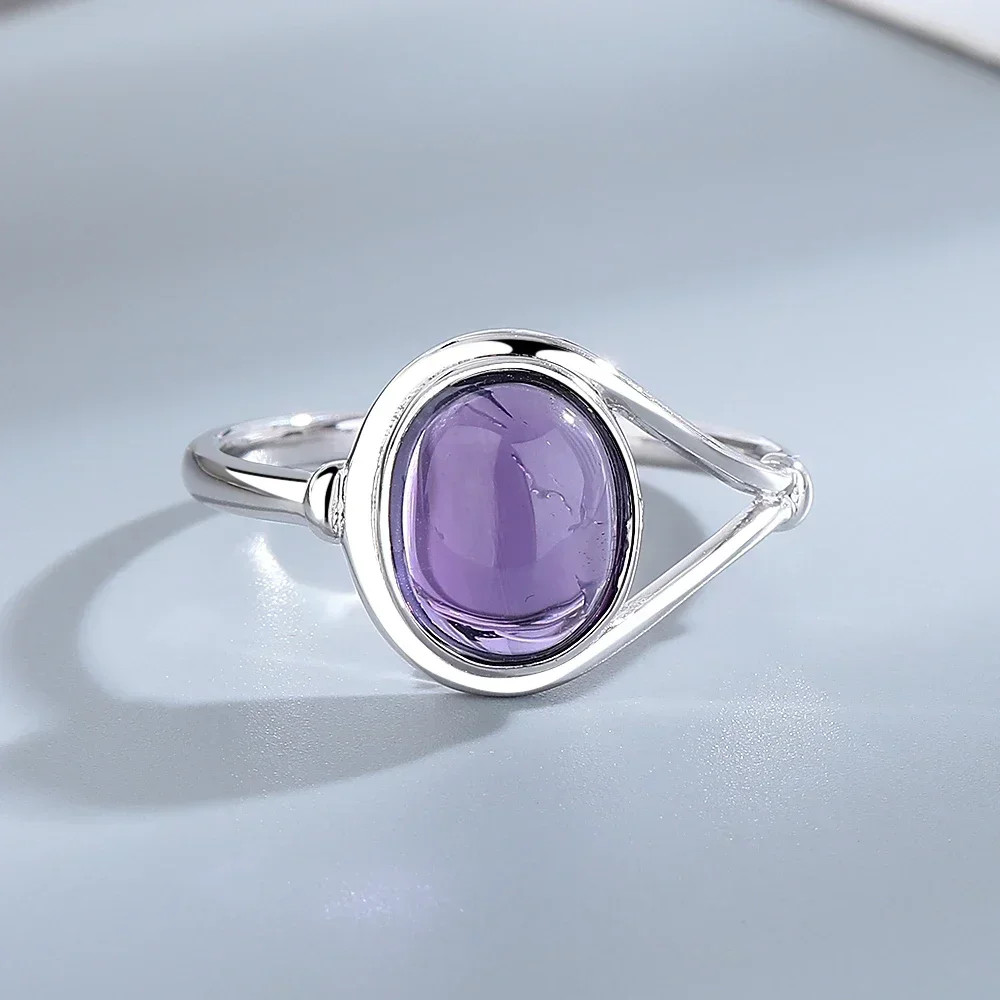 Moonstone Ring Sterling Silver Oval Tension Mount Vintage Wedding Women Jewelry