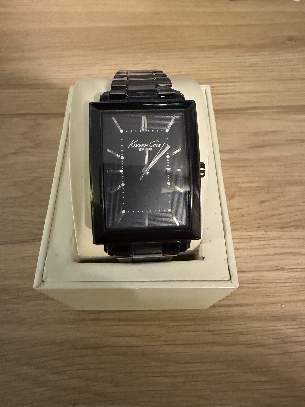 Kenneth Cole Watch New With Tags (Needs Battery) Black Chain Link Watch