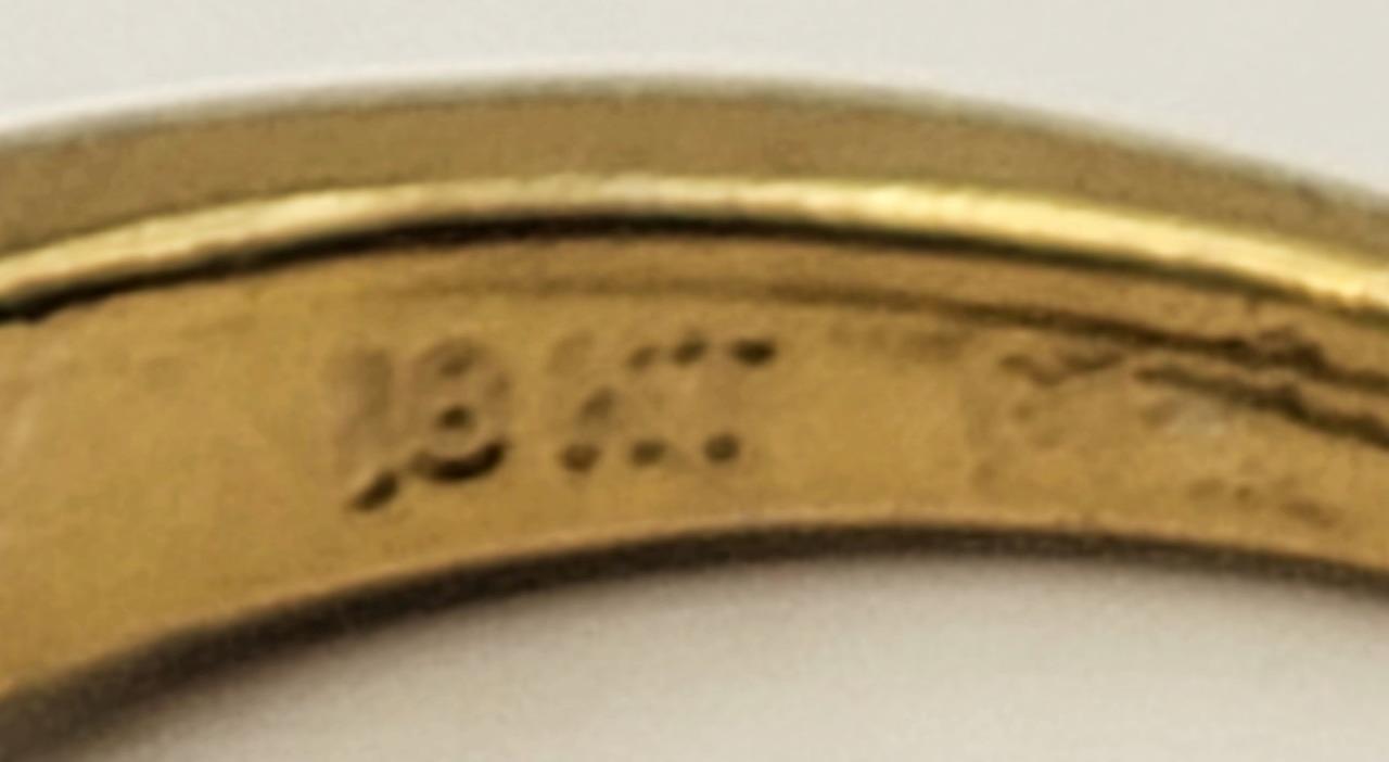Vintage Stamped 18K GF Silver/Gold tone Ring Size 6